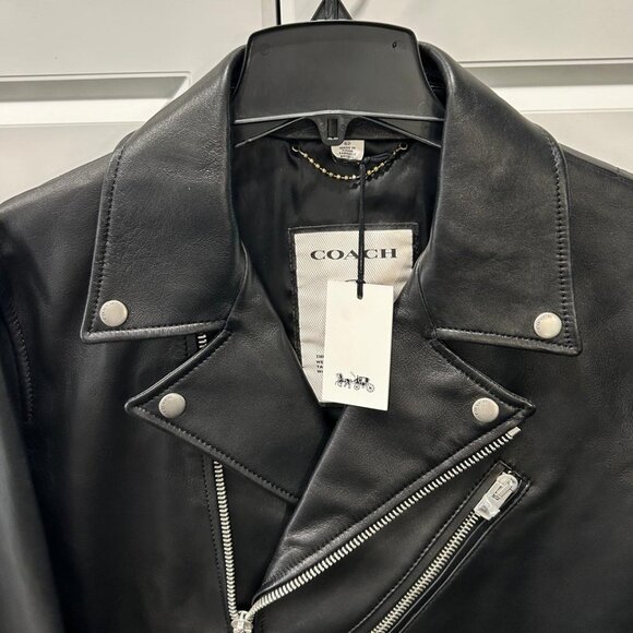 COACH Leather Moto Jacket - Picture 2 of 16